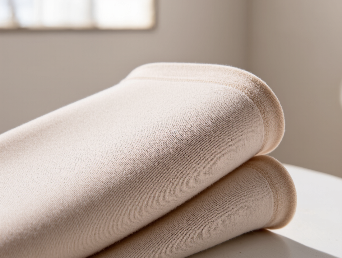 Close-up of soft seamless compression garment fabric