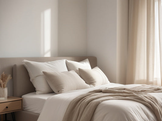 Bedroom with wedge pillow setup for post-surgery sleep