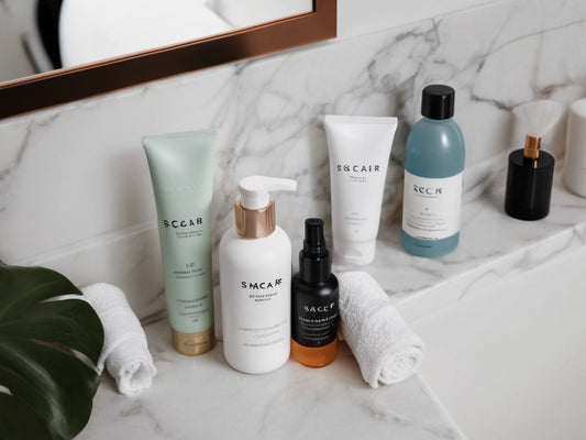 Scar care essentials: silicone sheets, moisturizer and sunscreen