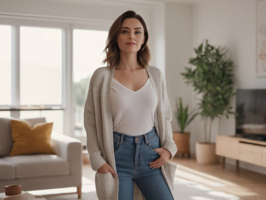 Stylish woman in an everyday outfit looking confident