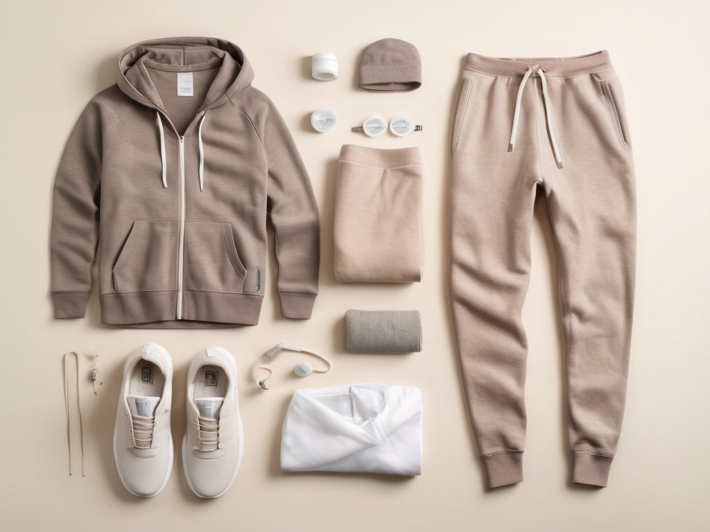 Comfortable surgery-day outfit flat lay